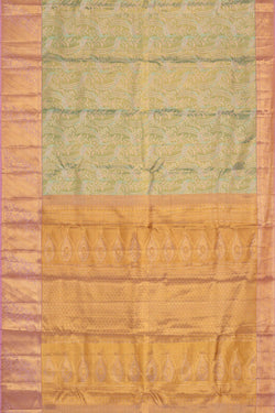 Image of Kanchipattu Pista Green Tissue Brocade Saree