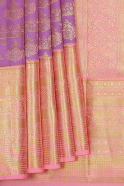 Image of Kanchipattu Lavender Brocade Saree