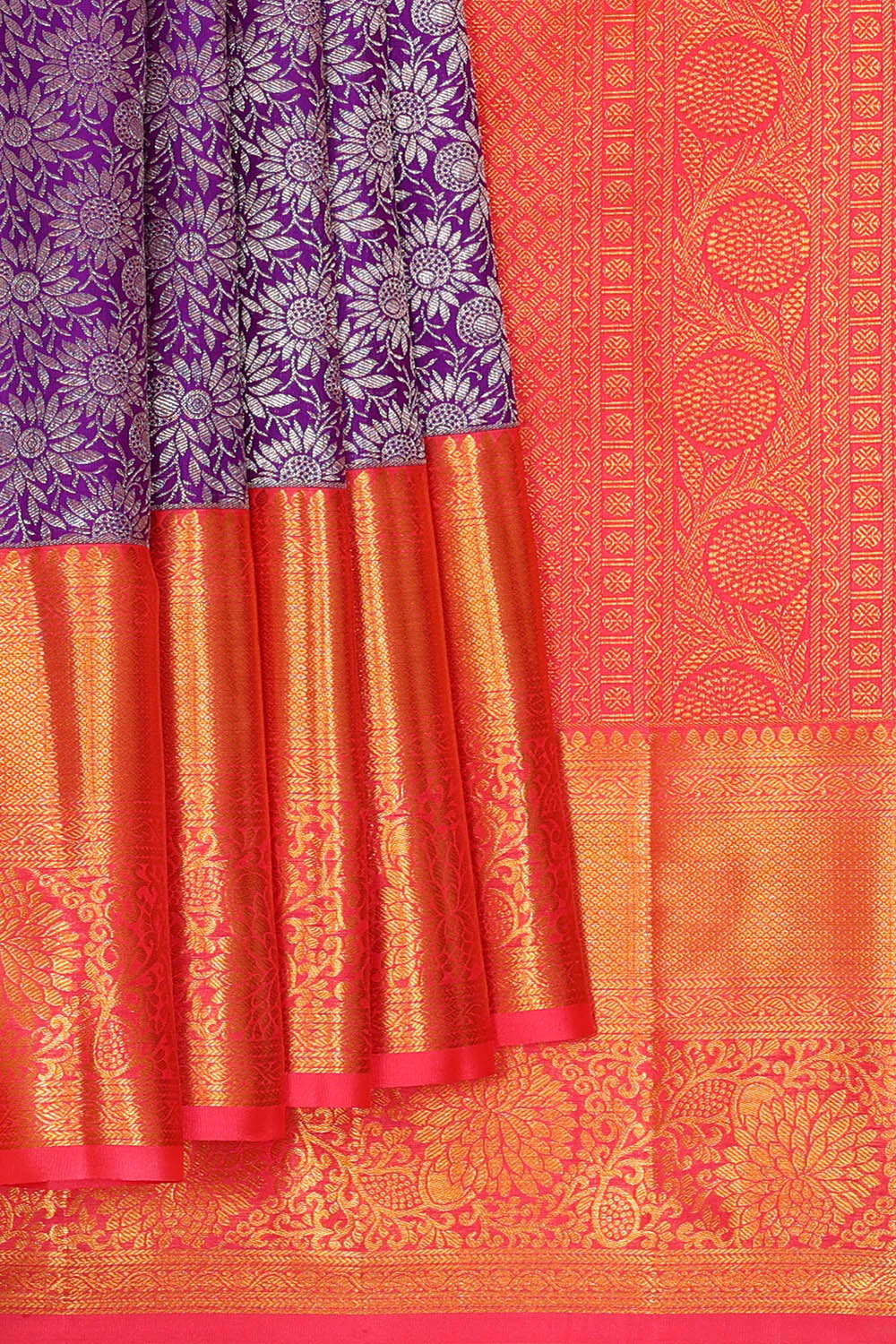 Image of Kanchipattu Purple Brocade Saree
