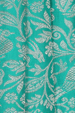 Image of Kanchipattu Aqua Blue Brocade Saree