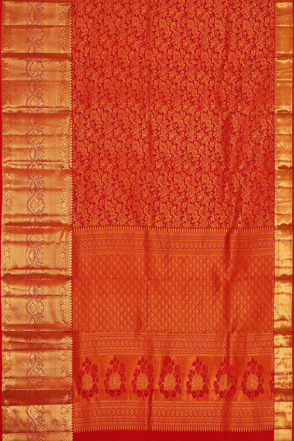 Image of Kanchipattu Red Brocade Saree