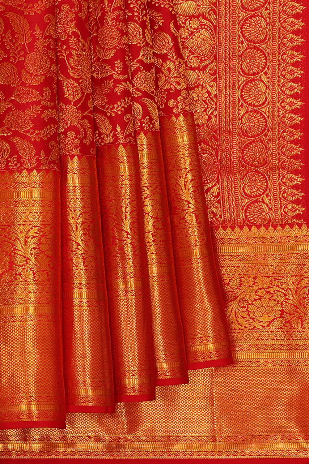 Image of Kanchipattu Red Brocade Saree
