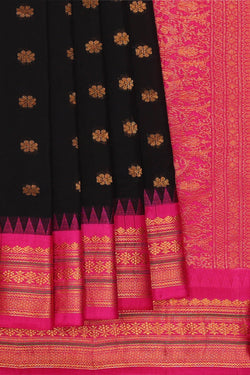 Image of Gadwal Silk Black Saree