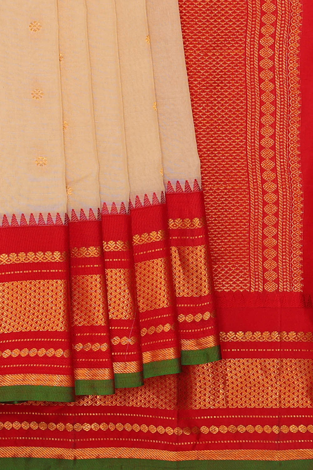 Gadwal Silk Cream Saree
