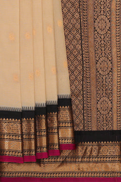 Image of Gadwal Silk Cream Saree