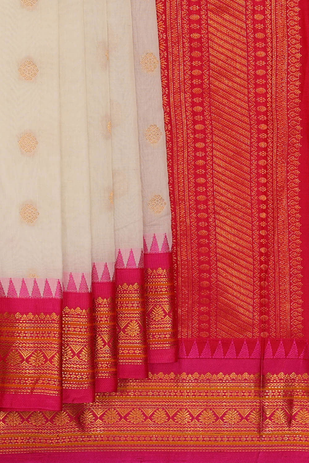 Gadwal Silk Cream Saree
