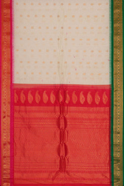 Image of Gadwal Silk Cream Saree