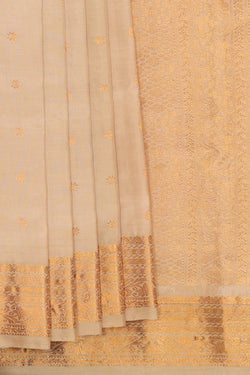 Image of Gadwal Cream Silk Saree