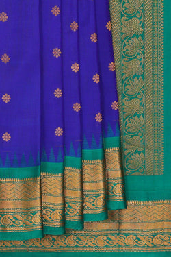 Image of Gadwal Silk Royal Blue Saree