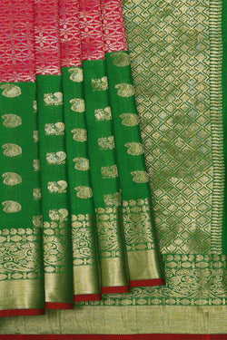 Image of Gadwal Silk Red Saree