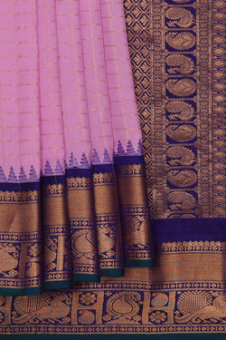 Image of Gadwal Silk Lavender Pink Saree