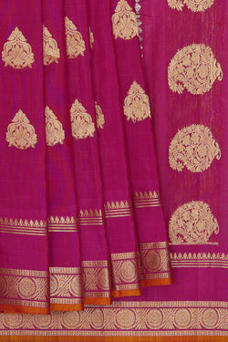 Image of Gadwal Silk Magenta Saree