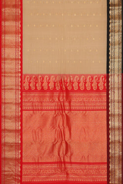 Image of Gadwal Cream Silk Cotton Saree