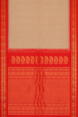 Image of Gadwal Dull Peach Silk Cotton Saree