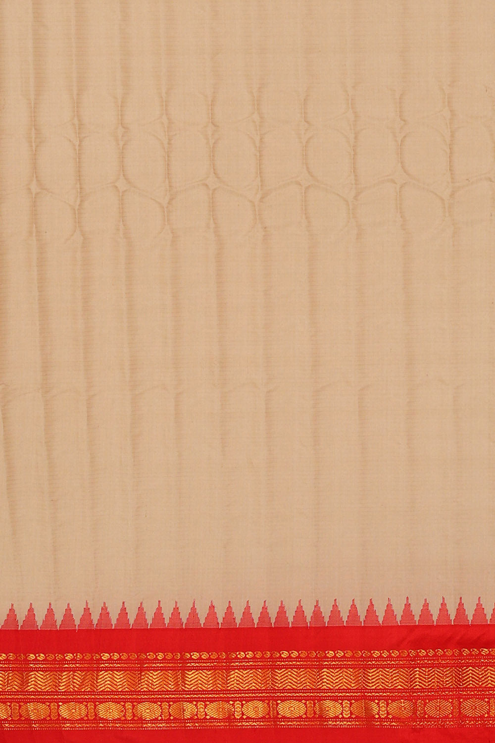 Gadwal Dull Peach Silk Cotton Saree