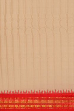 Image of Gadwal Dull Peach Silk Cotton Saree
