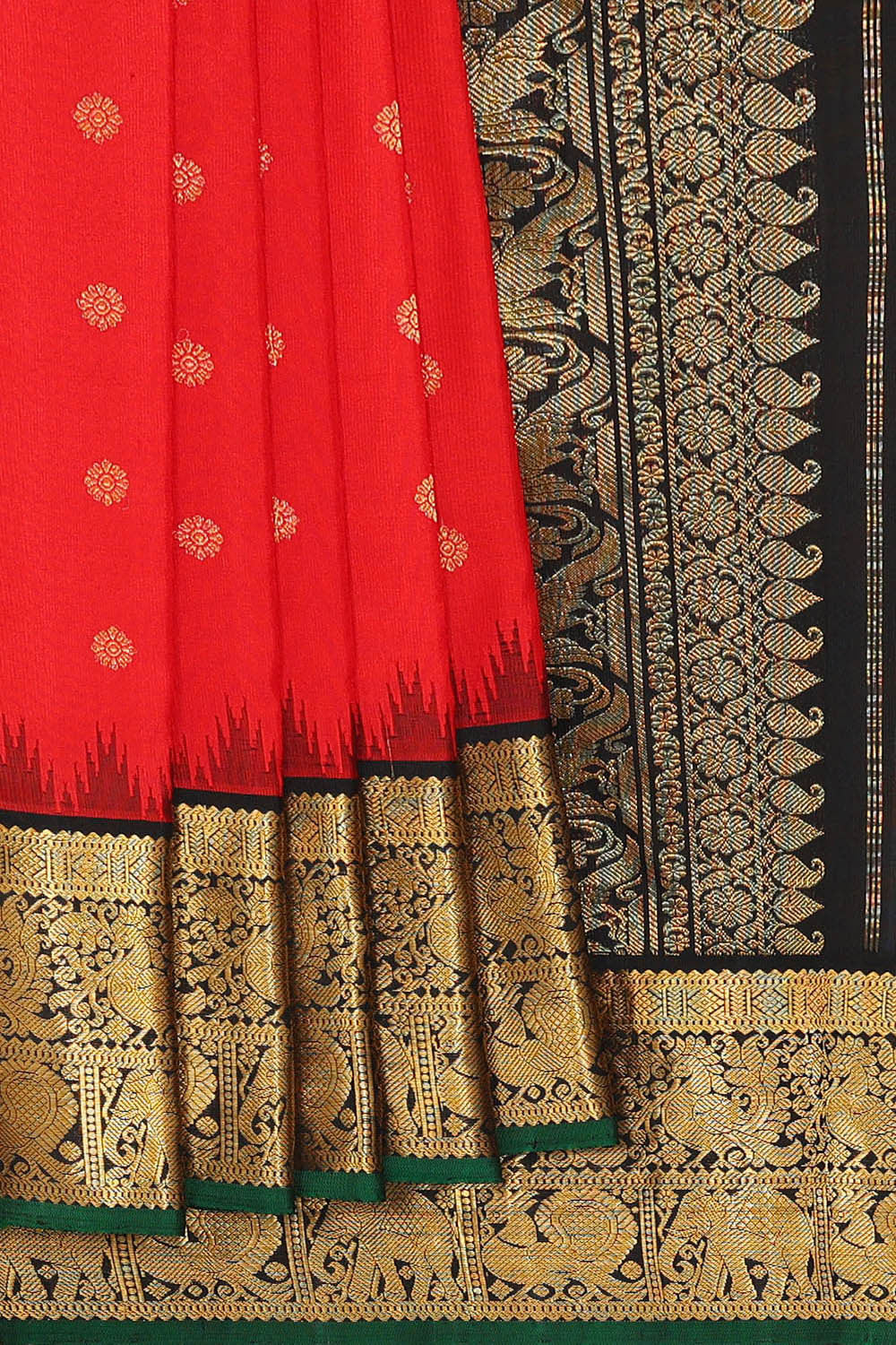 Gadwal Silk Red Saree
