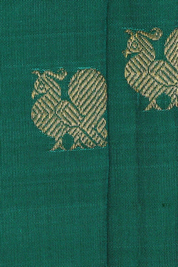 Image of Gadwal Silk Teal Green Saree