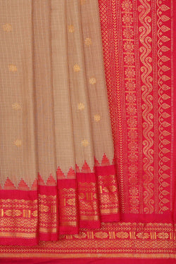 Image of Gadwal Silk Dull Peach Saree