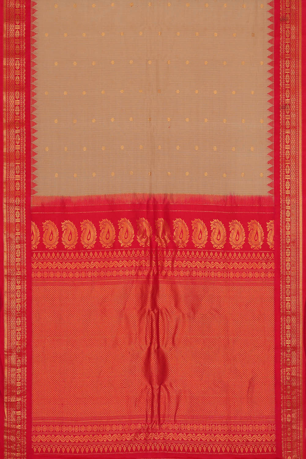 Gadwal Silk Dull Peach Saree