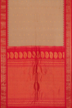 Image of Gadwal Silk Dull Peach Saree