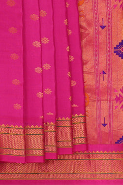 Image of Gadwal Rani Pink Silk Saree