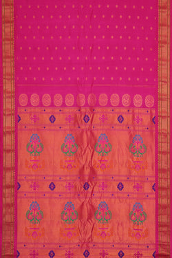 Image of Gadwal Rani Pink Silk Saree