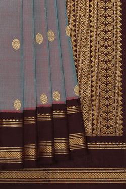 Image of Gadwal Silk Grey Saree