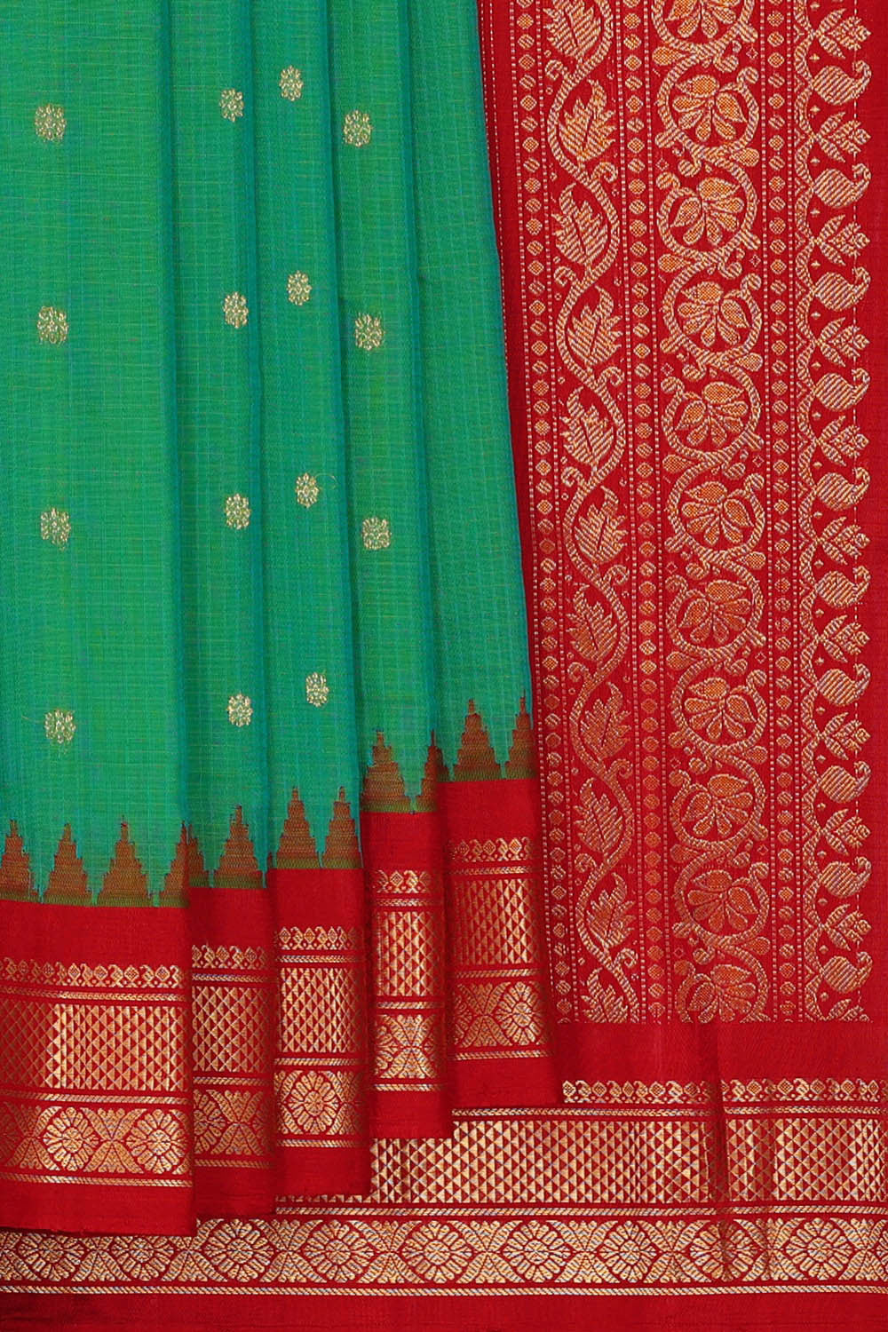Gadwal Silk Sea Green Saree