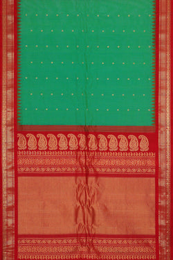 Image of Gadwal Silk Sea Green Saree
