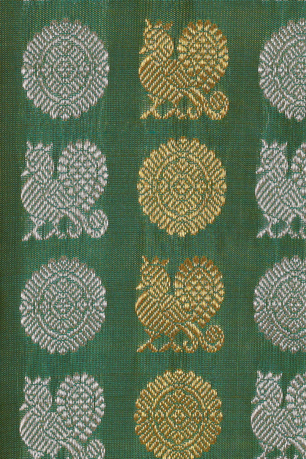 Gadwal Silk Dark Sea Green Saree
