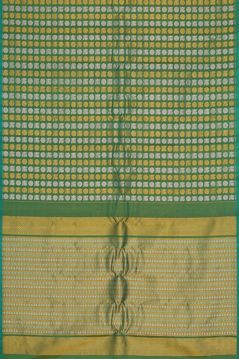 Gadwal Silk Dark Sea Green Saree