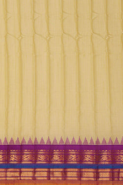 Image of Gadwal Silk Cotton Cream Saree