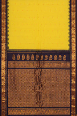 Image of Gadwal Yellow Silk Cotton Saree
