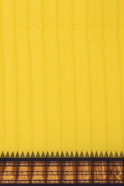 Image of Gadwal Yellow Silk Cotton Saree