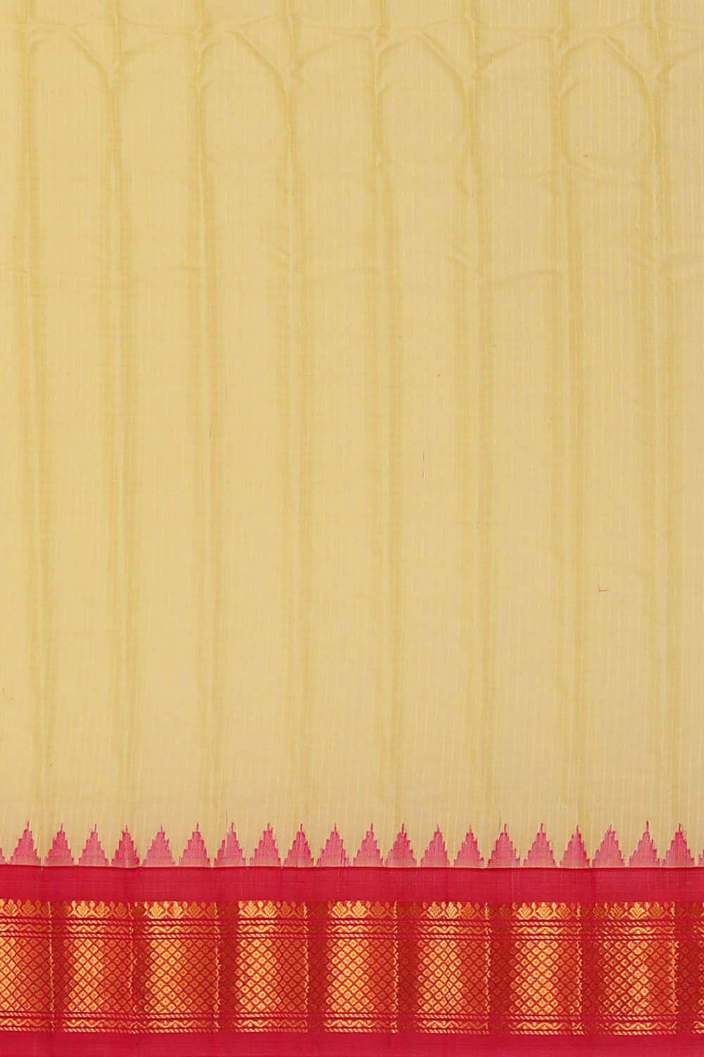 Gadwal Silk Light Yellow Saree