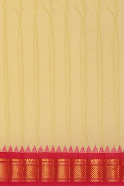 Image of Gadwal Silk Light Yellow Saree