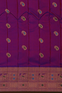 Image of Gadwal Silk Golden Green Saree