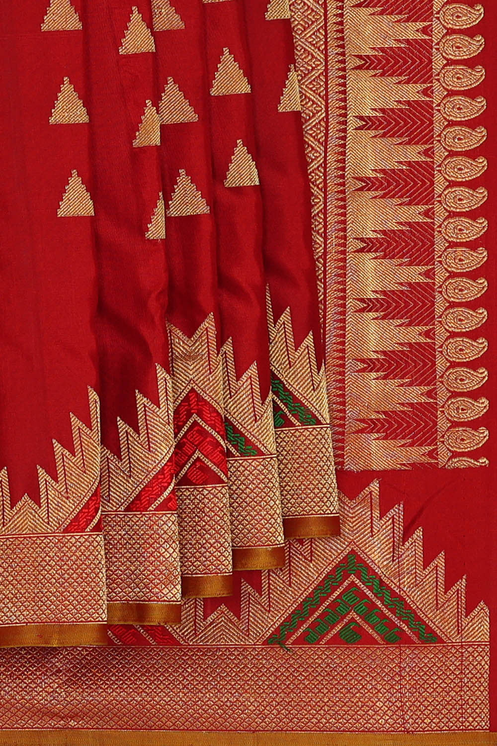 Gadwal Silk Red Saree