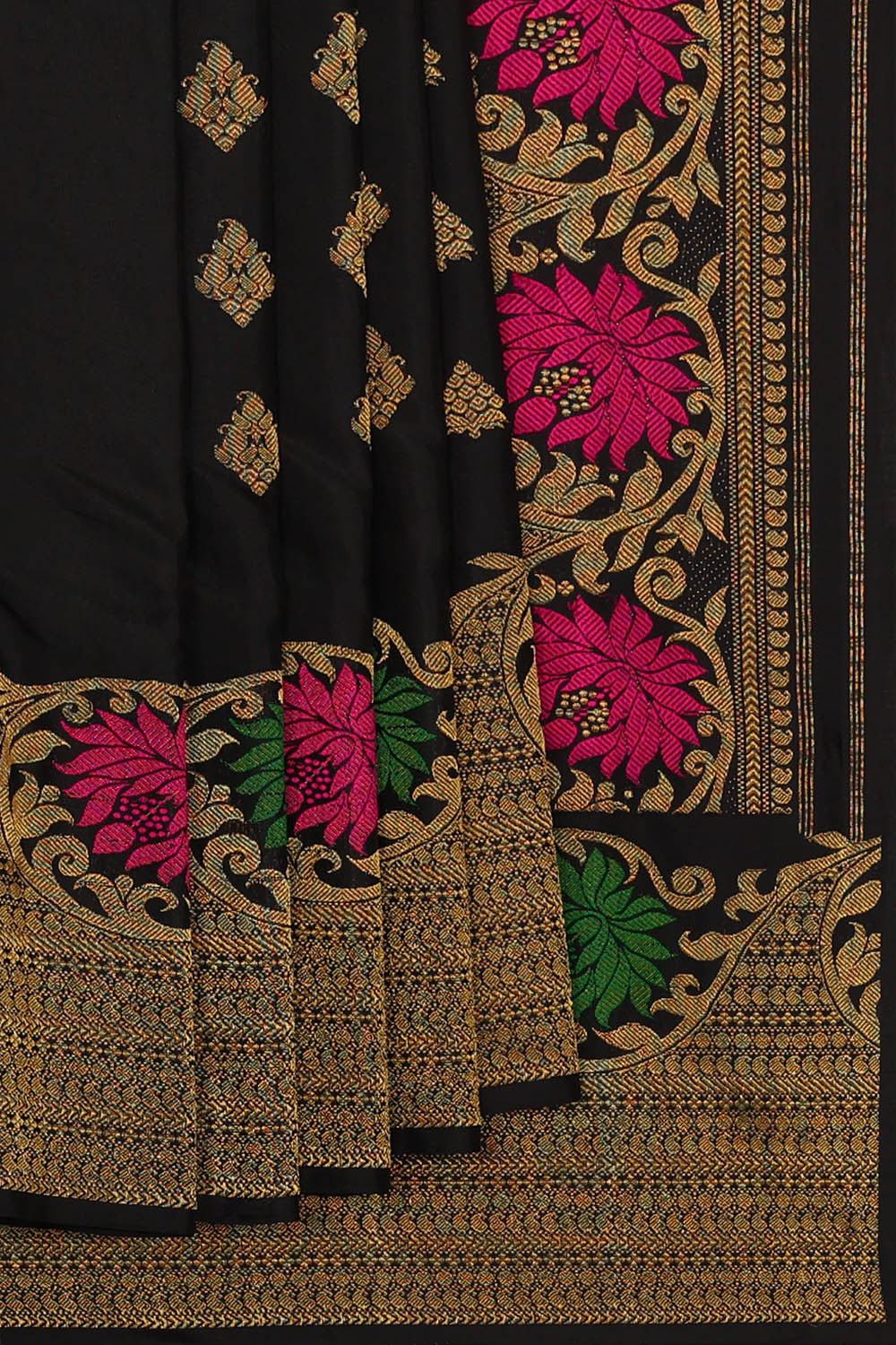 Gadwal Silk Black Saree