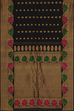 Image of Gadwal Silk Black Saree
