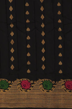 Image of Gadwal Silk Black Saree