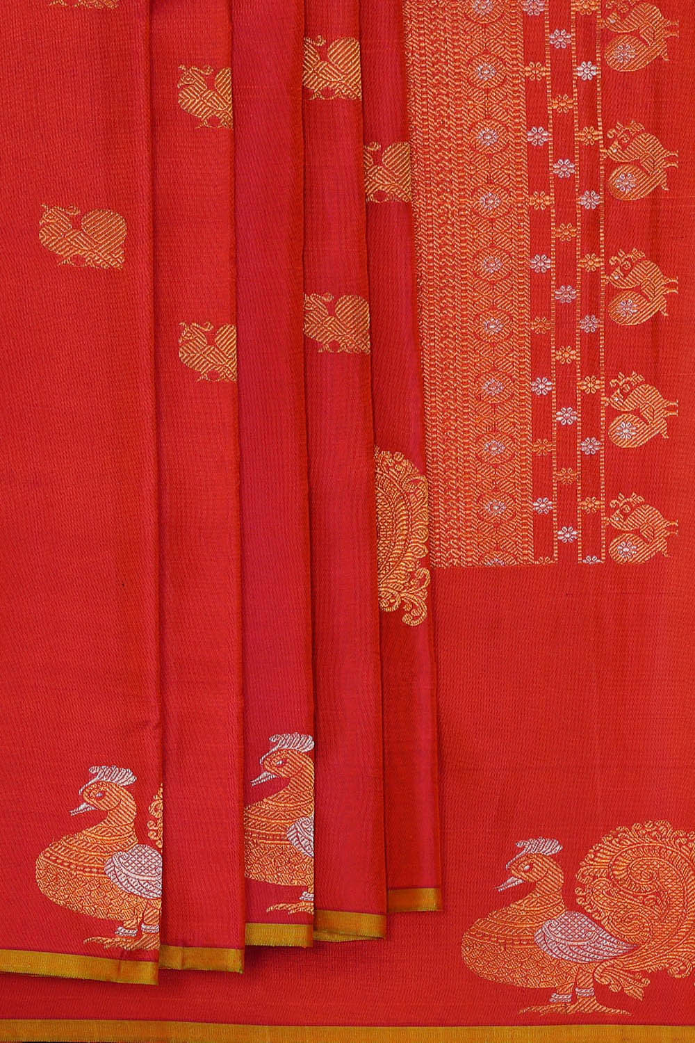 Gadwal Silk Light Red Saree