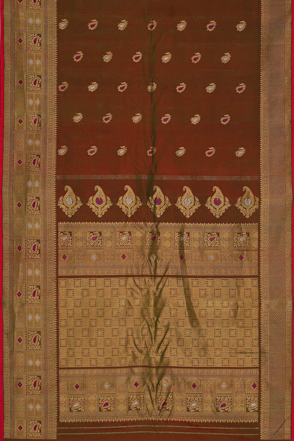 Gadwal Silk Mehndi Green Saree