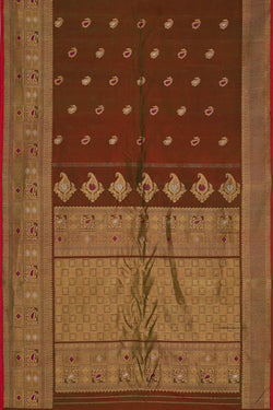 Image of Gadwal Silk Mehndi Green Saree
