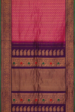 Image of Gadwal Silk Magenta Saree