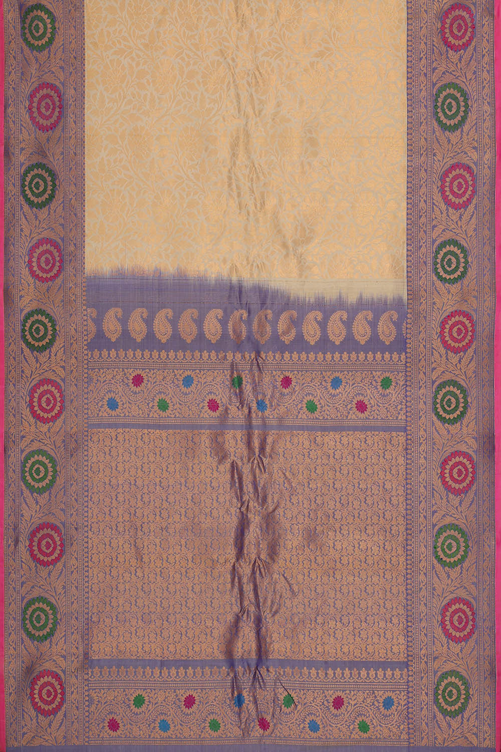 Gadwal Silk Cream Saree
