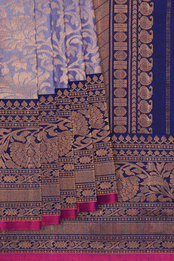 Image of Gadwal Silk Greyish Blue Saree