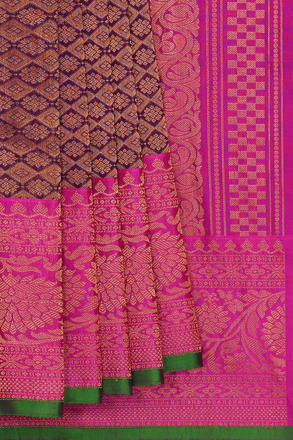 Gadwal Silk Violet Saree