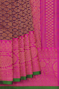 Image of Gadwal Silk Violet Saree